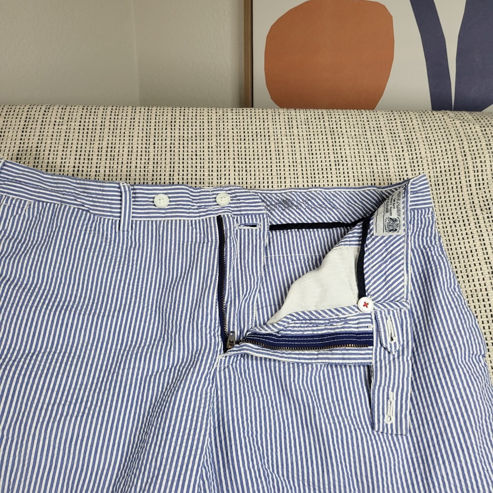 Polo Ralph Lauren Shorts Mens 36 Seersucker Suffield Fit Stripe Summer Lightweig